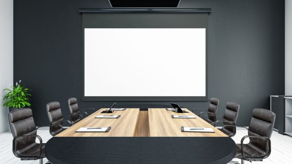 Board room with empty office chairs. Board room with empty office chairs.